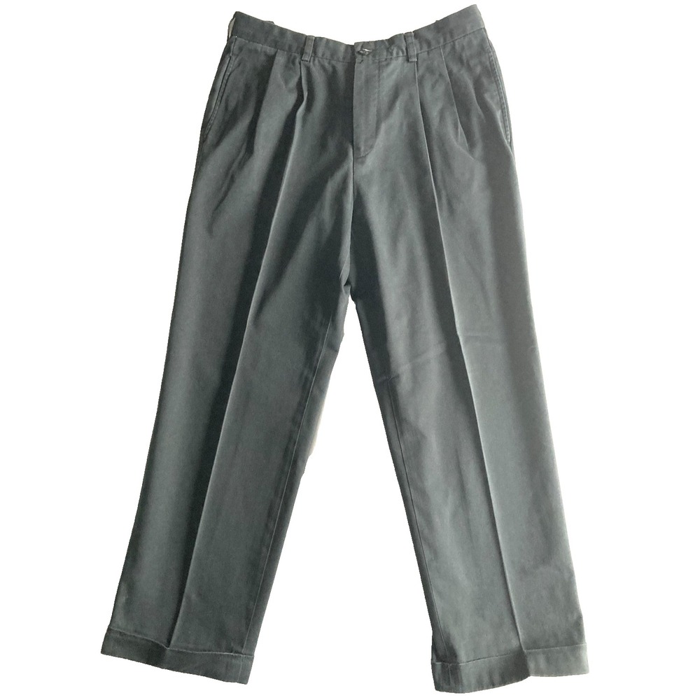 Brooks Brothers Elliot Chino Men 36x30 Pleated Cuffed Classic Fit Straight Leg